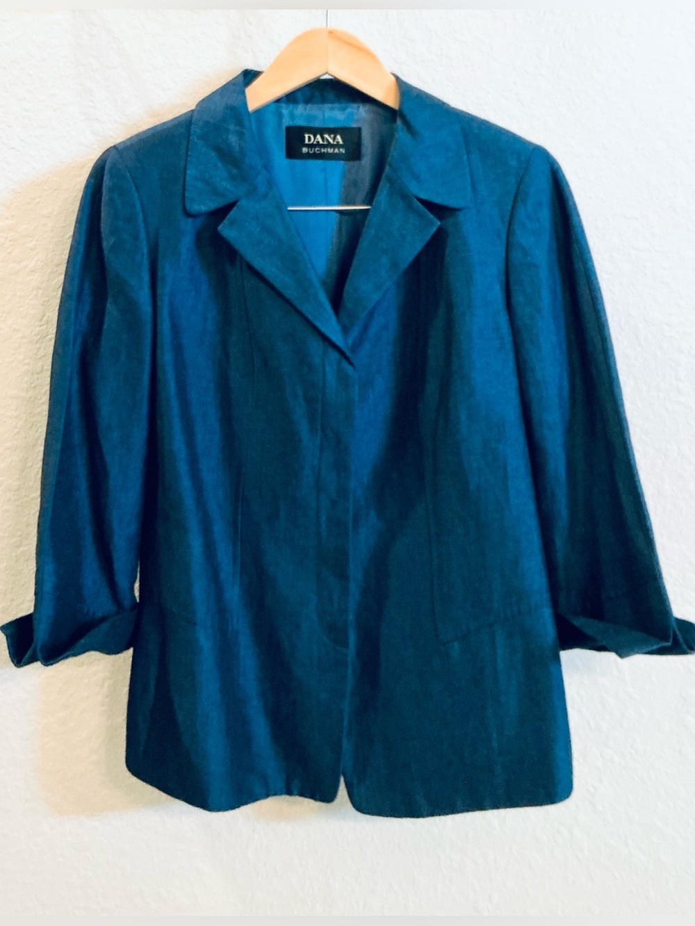 DANA BUCHMAN, Women’s Blazer Sport Coat Linen Viscose Blend, Oceania Blue, Sz 6